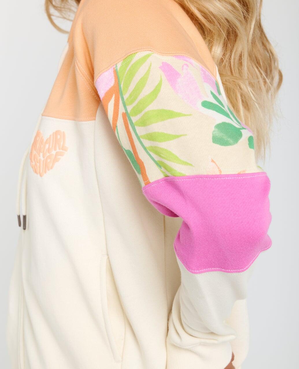 Sweat com capuz Mulher zippé Colour Block - Off White 6/6