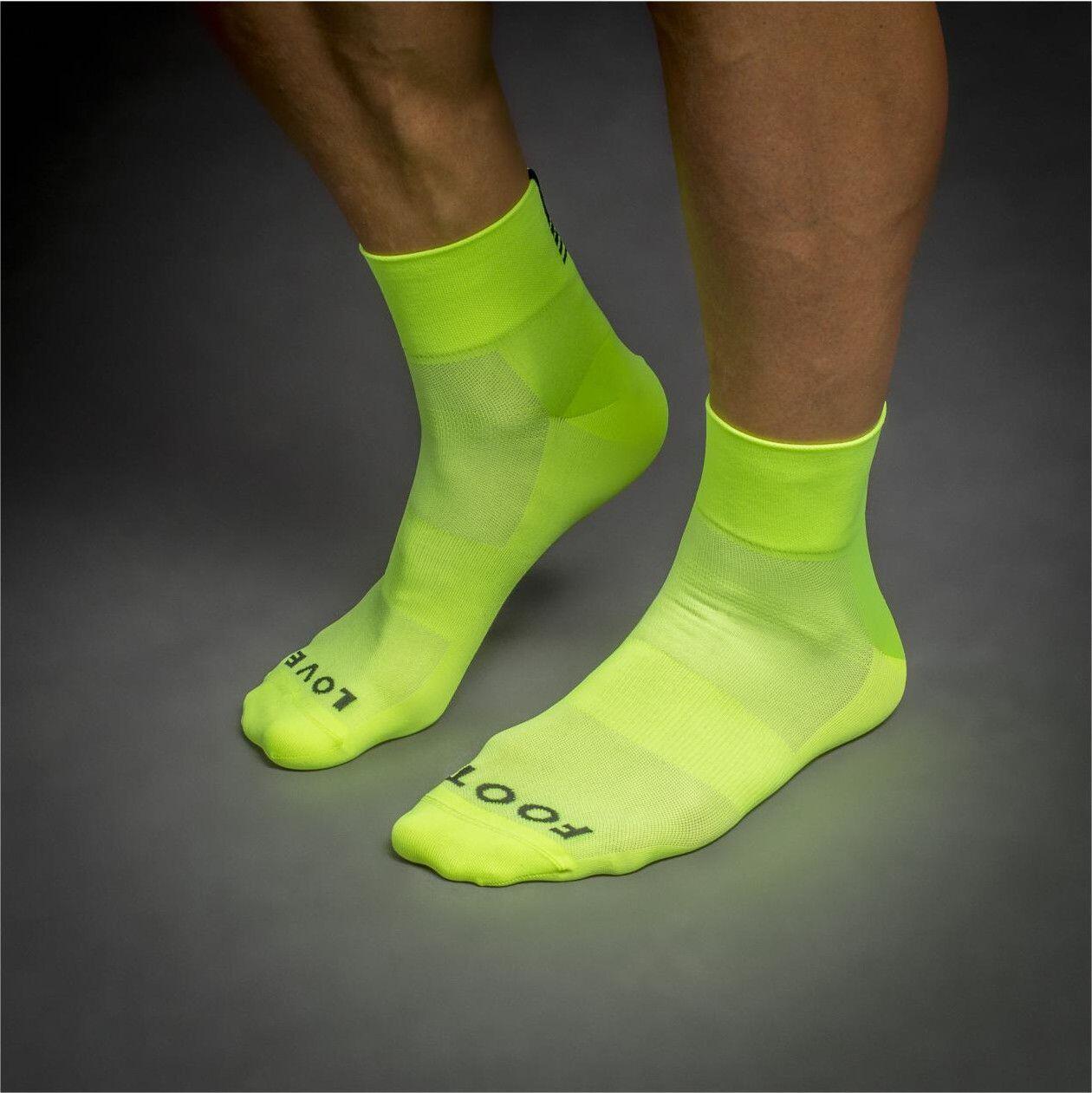 Chaussettes GripGrab Lightweight SL Short Jaune Fluo 2/4