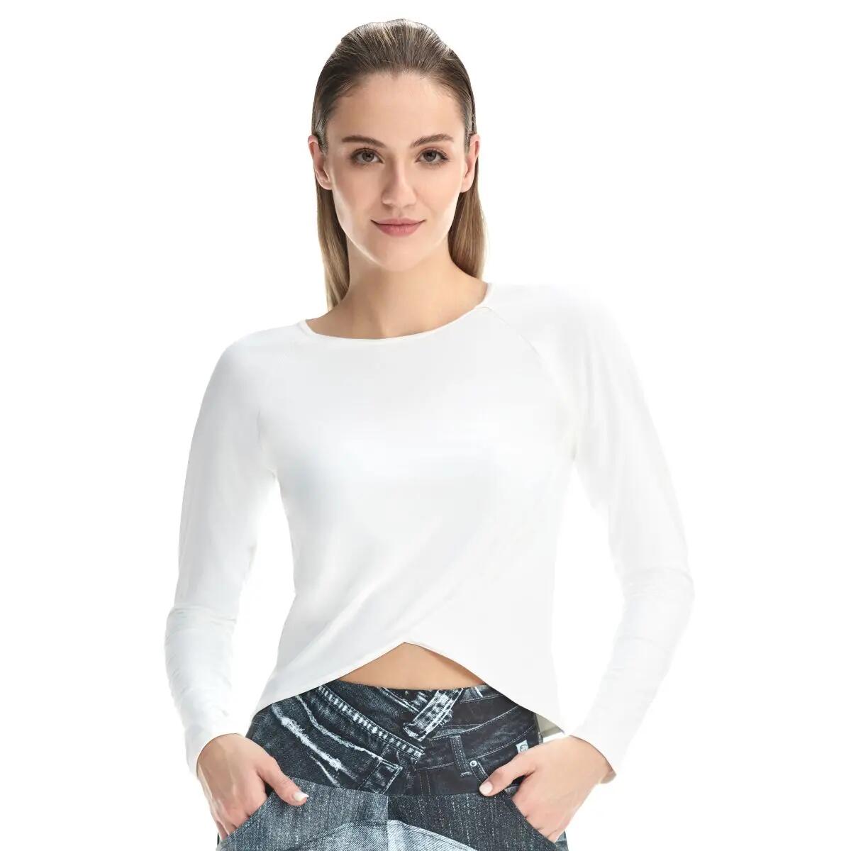 Functional Light and Soft Cropped Long Sleeve Top AET131LS 3/8