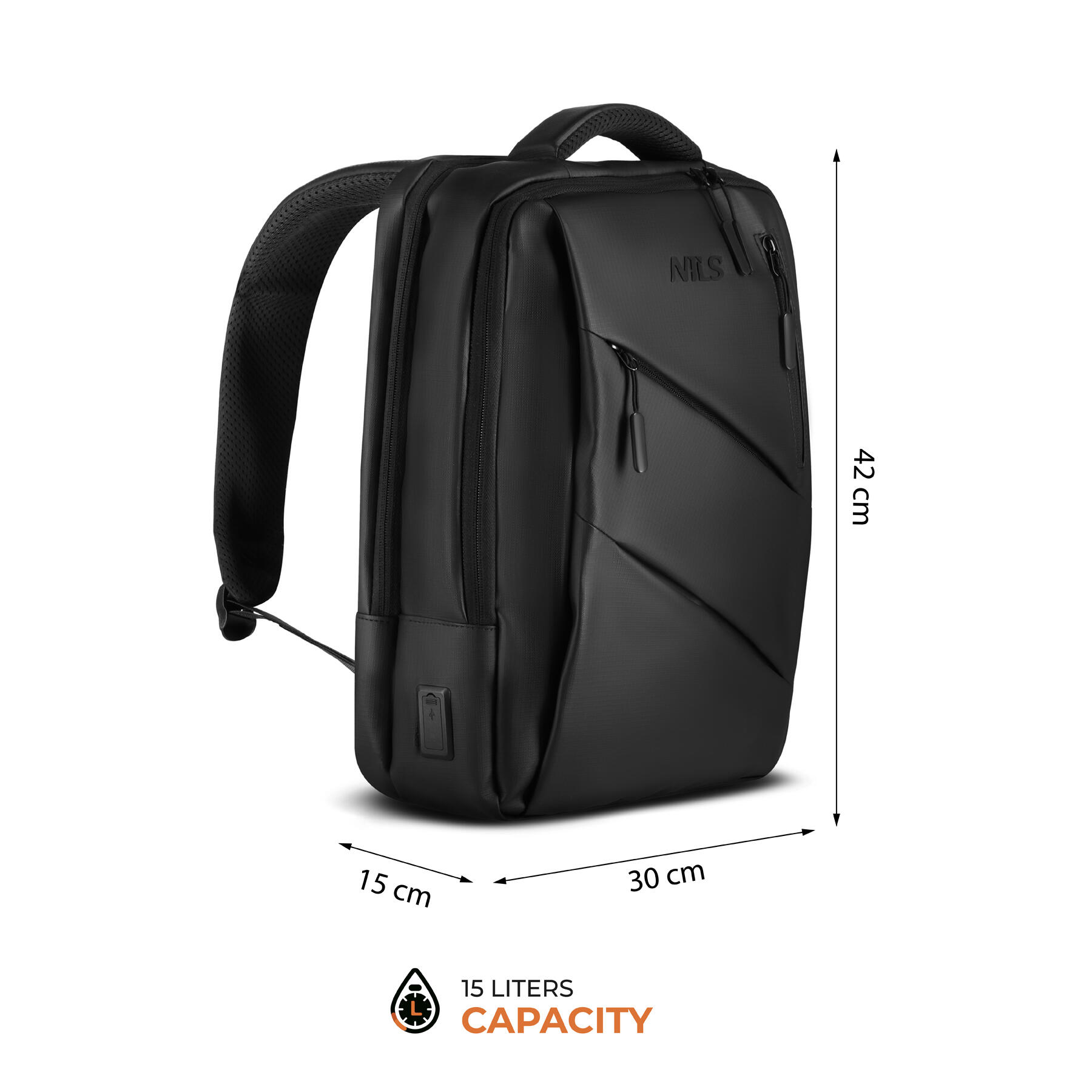 Laptop-Rucksack Reisen mit USB-Anschluss und Laptopfach NC4502 NILS 3/7