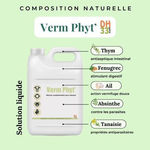 Verm Phyt' - vermifuge liquide bio pour animaux 2L 3/4