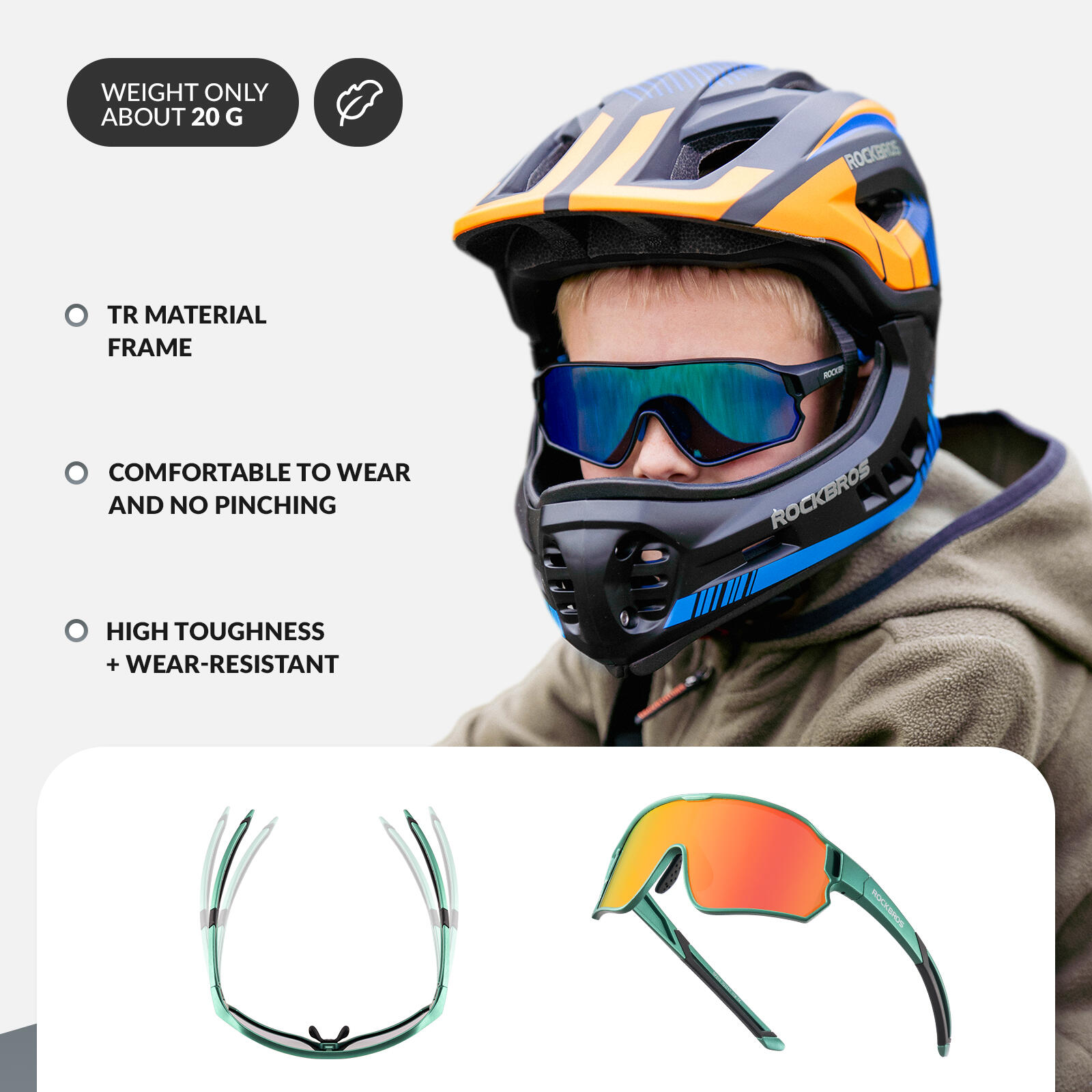 ROCKBROS kinder Radbrille Polarisierte Brille 3/6