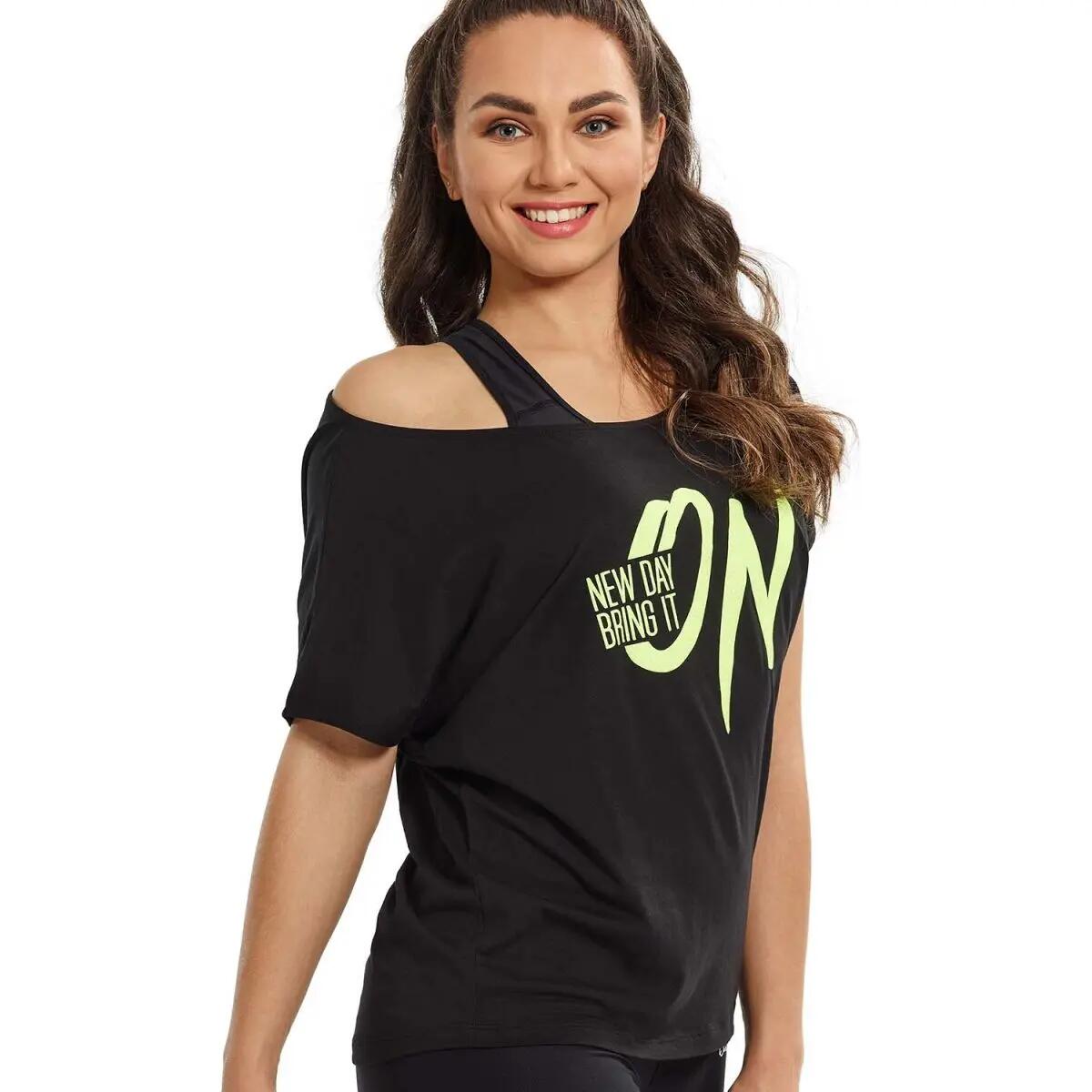 Kurzarmshirt Ultra Light mit Glitzer-Druck MCT002 3/4