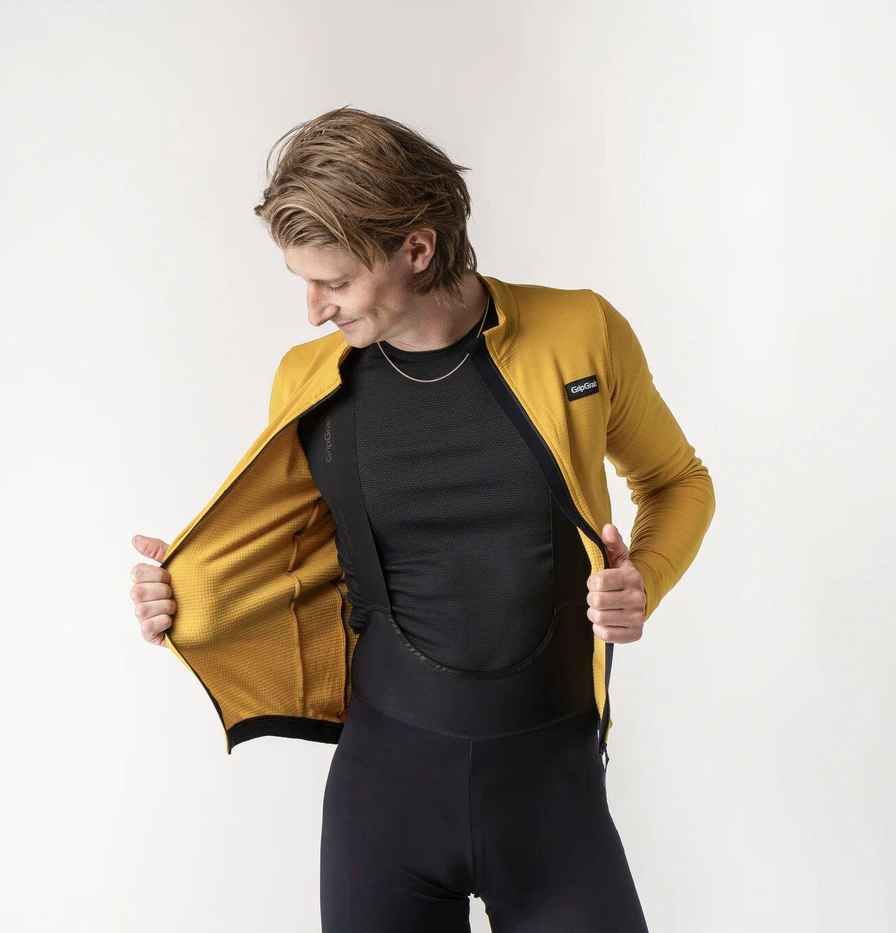 Maillot Manches Longues GripGrab EXPLR Thermal Jaune Moutarde 4/5