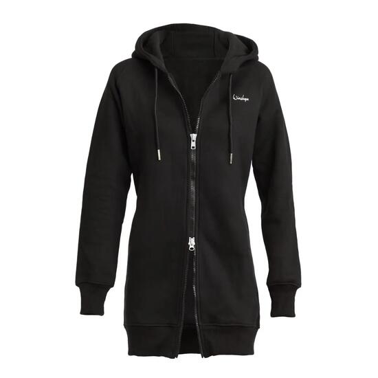 Lange, kuschelige Hoodie-Jacke mit 2-Wege-Zipper J006