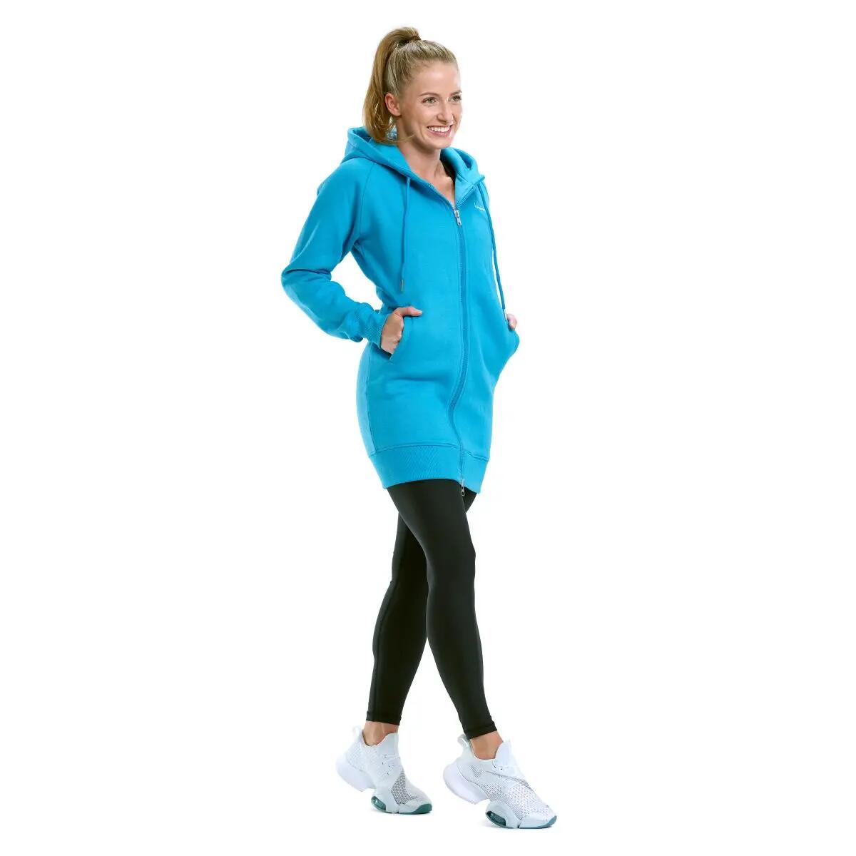 Lange, kuschelige Hoodie-Jacke mit 2-Wege-Zipper J006 6/8