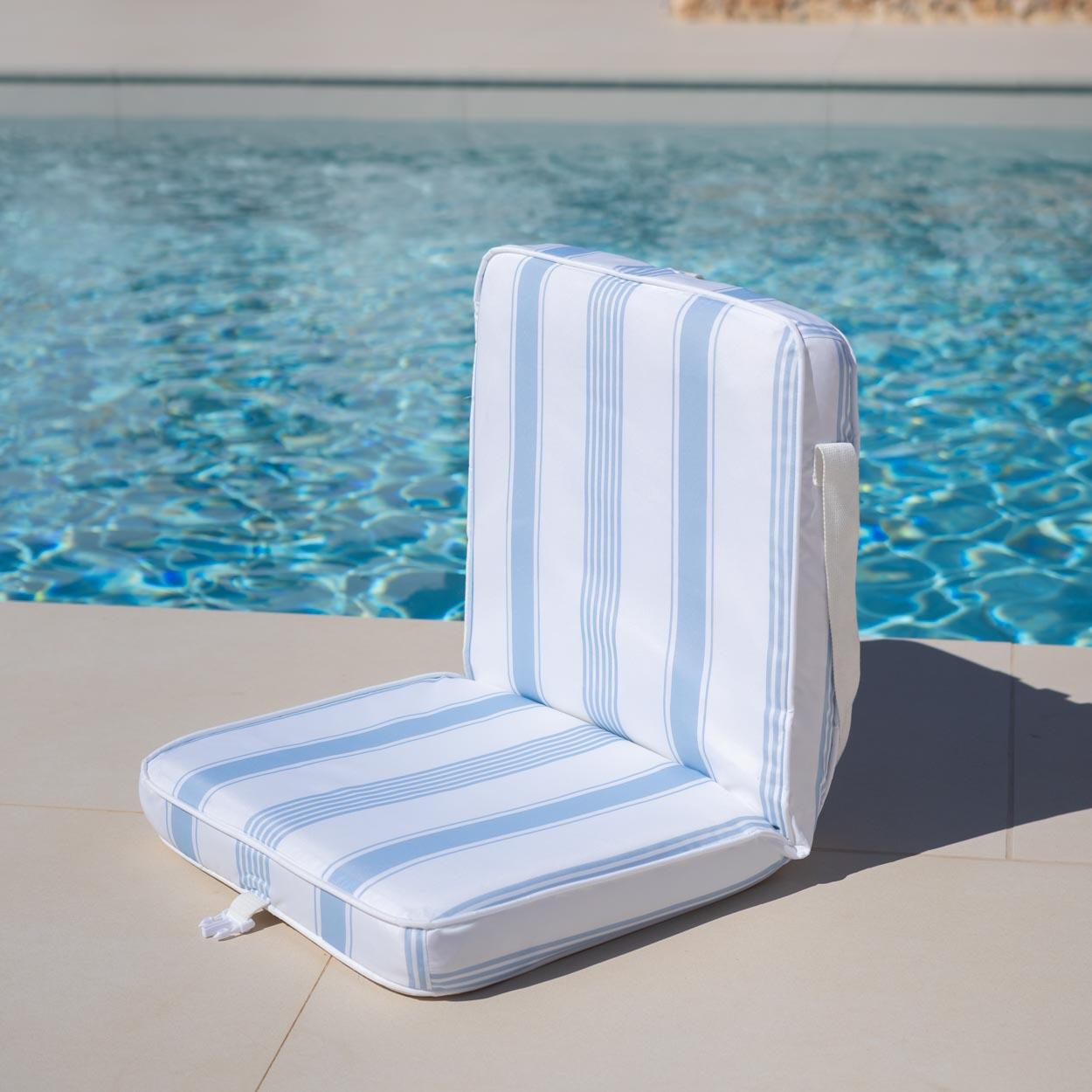 Flamingueo tumbona plegable reclinable poliéster azul 6/7