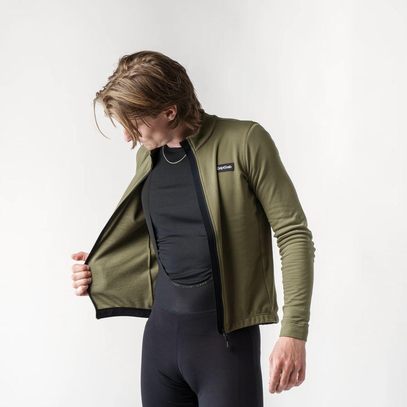 GribGrab Gravelin Merinotech Thermal Langarm Trikot Olivgrün 5/5