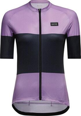 Gore wear spirit stripes violet/blauw jersey met korte mouwen