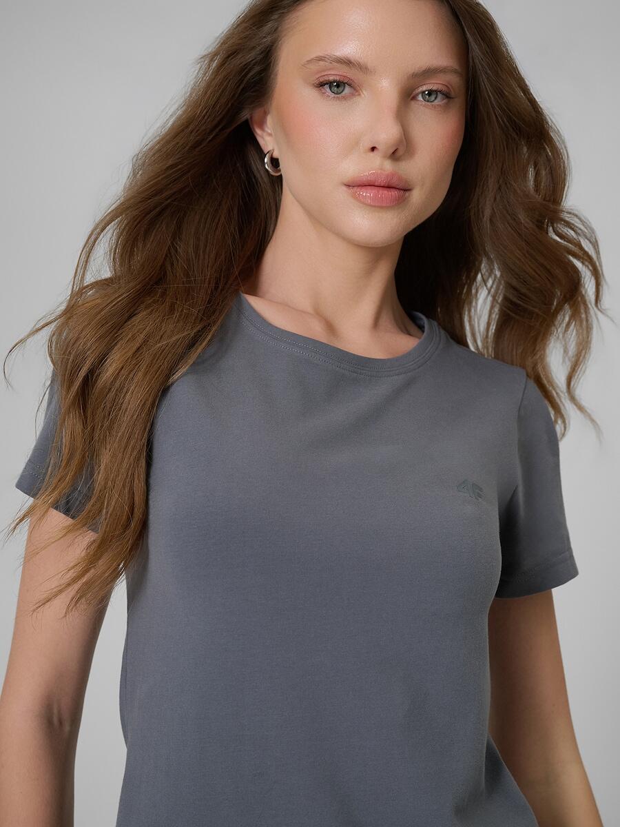 T-shirt slim gładki damski 4F 4FRSS26TTSHF3628 3/6