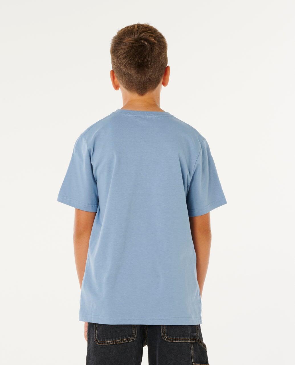 T-shirt Garçon Streamline Big Logo Tee - Faded Denim 3/7