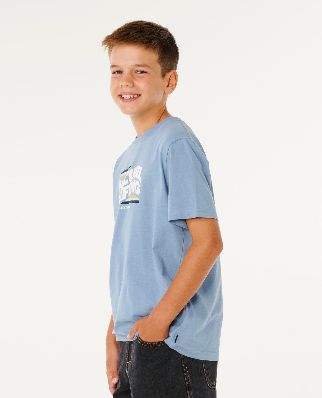 T-shirt Garçon Streamline Big Logo Tee - Faded Denim 2/7
