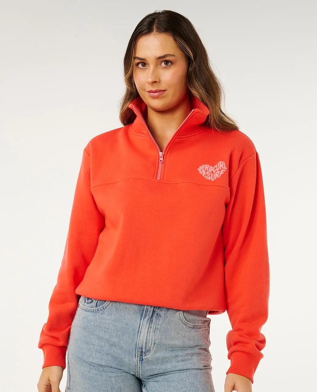 Felpa Donna Rc Heart Half Zip - Red 6/6
