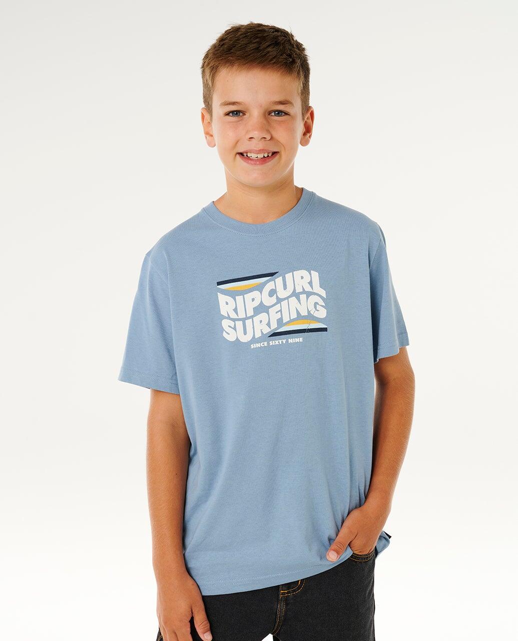 T-shirt Garçon Streamline Big Logo Tee - Faded Denim 7/7