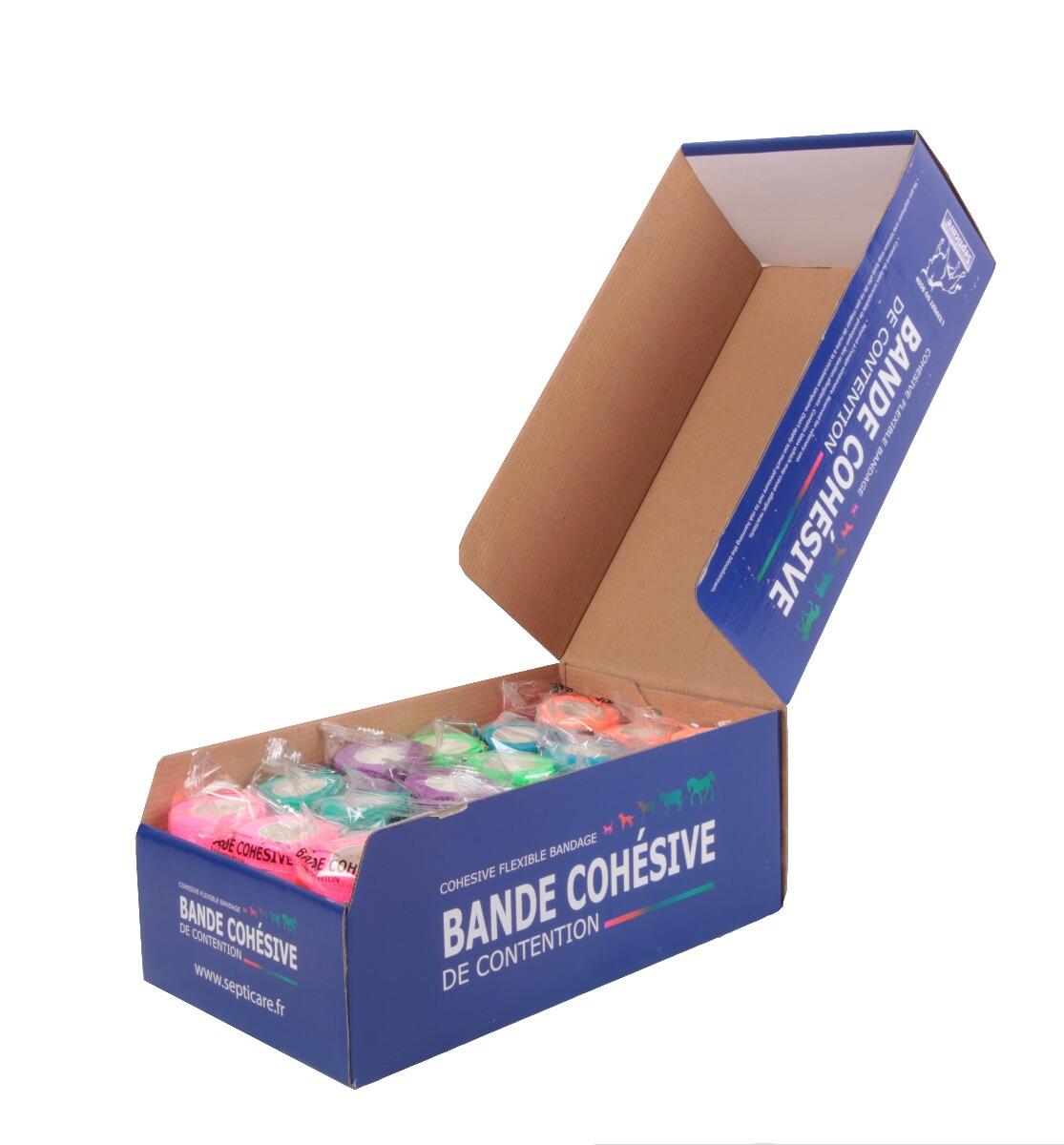 Bande cohésive couleurs fluos, lot de 18 3/3