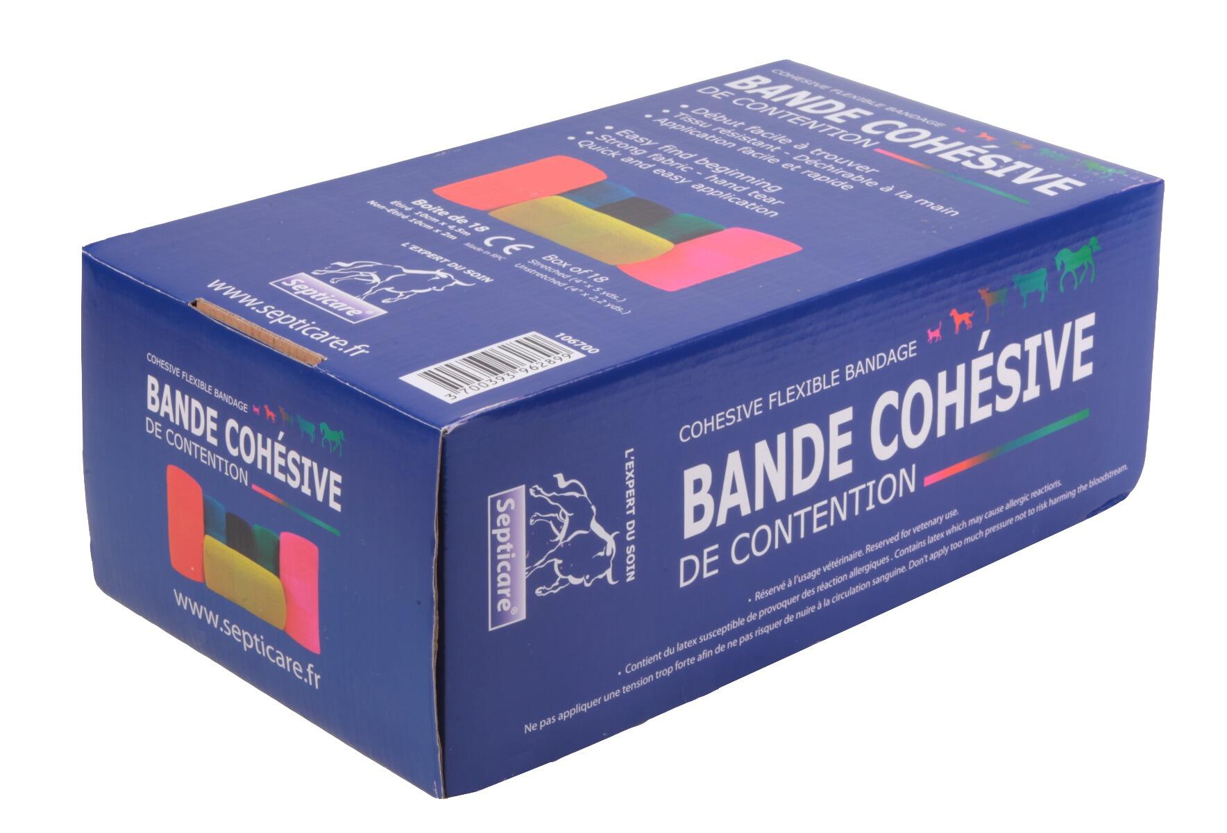 Bande cohésive couleurs fluos, lot de 18 2/3