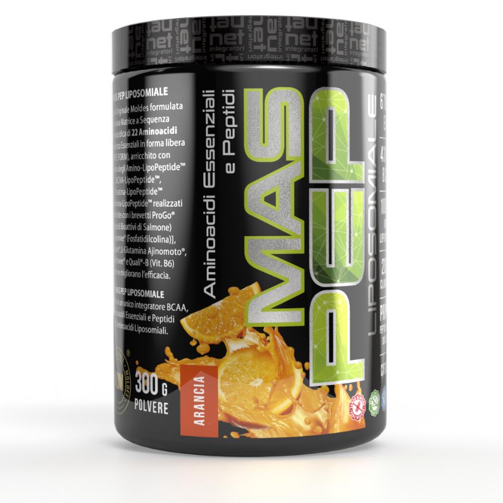 Mas Pep Liposomiale Miscela EAA BCAA 22 Aminoacidi (300g Gusto Arancia) 2/5