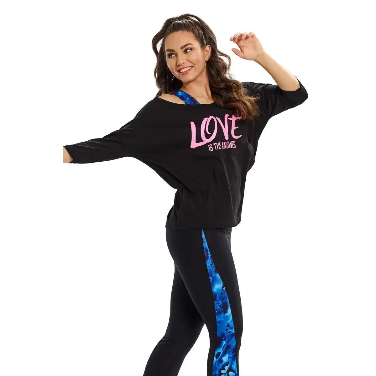3/4-Arm Shirt Ultra Light mit Glitzer-Aufdruck MCS001 3/4