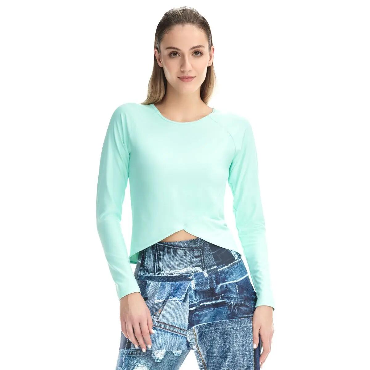 Functional Light and Soft Cropped Long Sleeve Top AET131LS 3/8