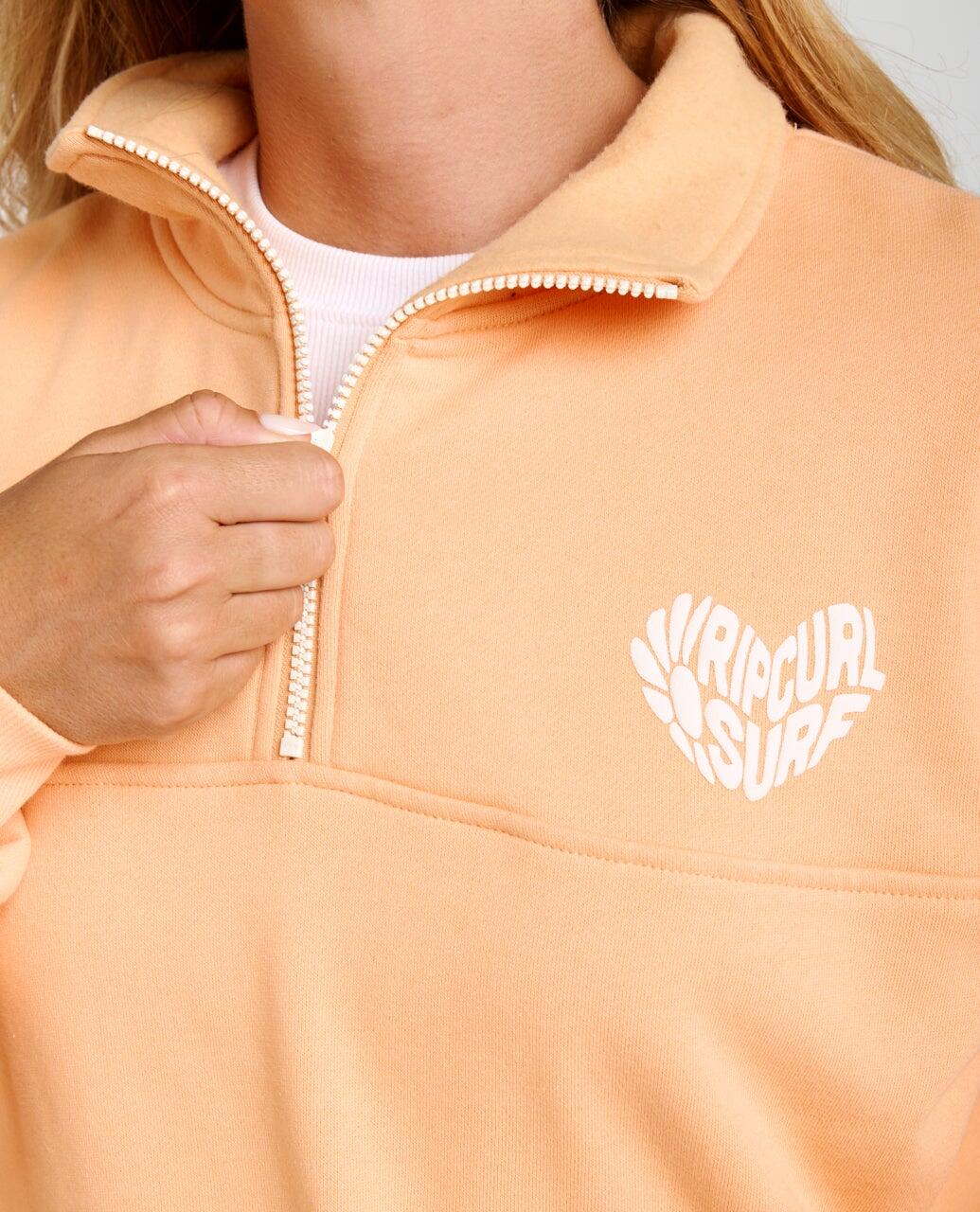 Sweat Femme Rc Heart Half Zip - Peach 5/5