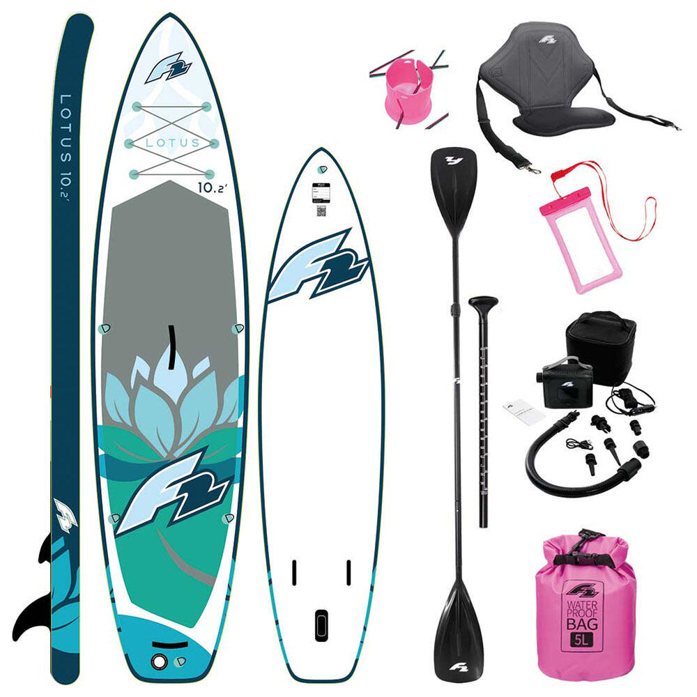 Deska Sup Pompowana F2 Lotus 10.2 Multiset BLUE Zestaw Combo Pompka Dry Bag 4/7
