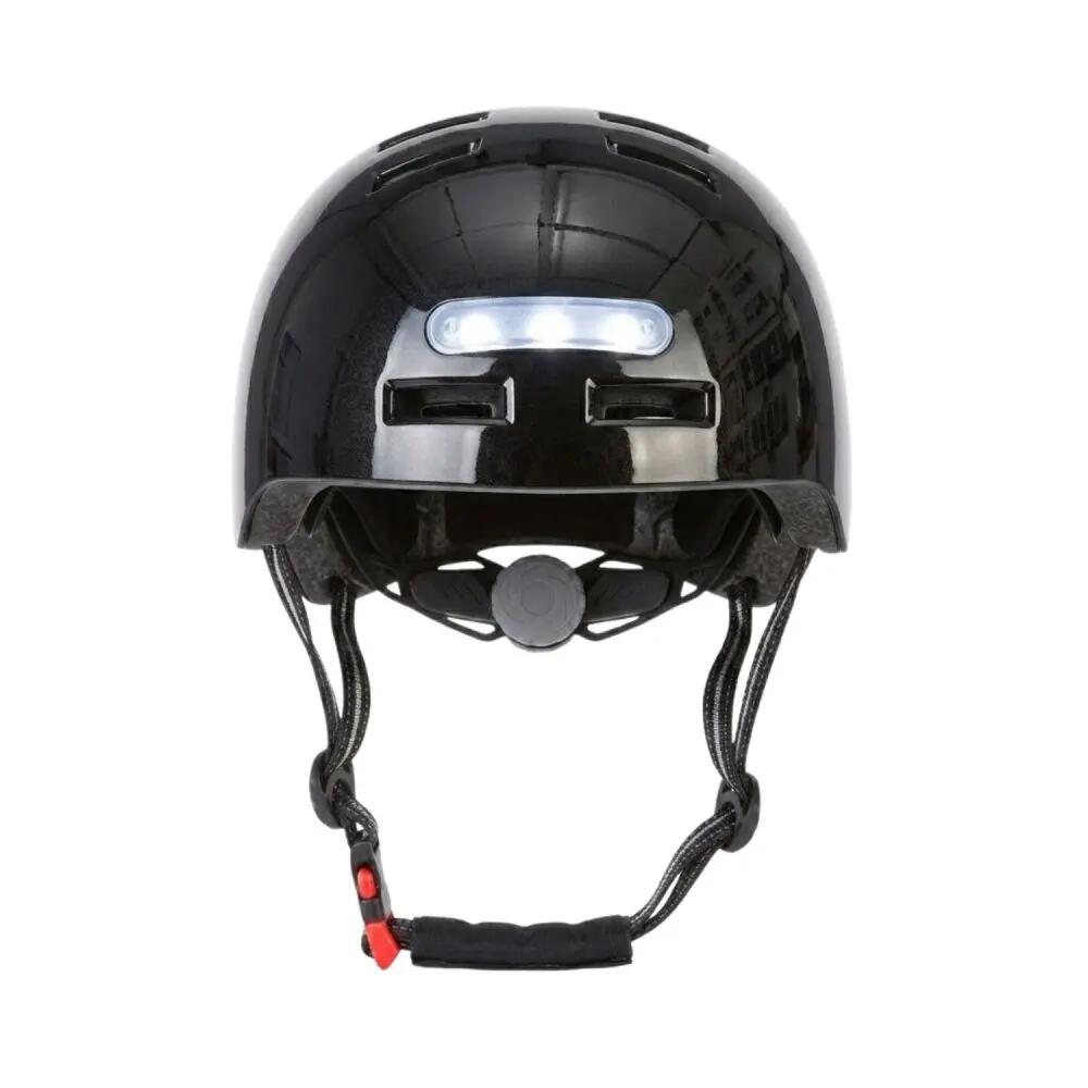 Kask ochronny z LED BLUETOUCH - czarny, błyszczący, L 3/4