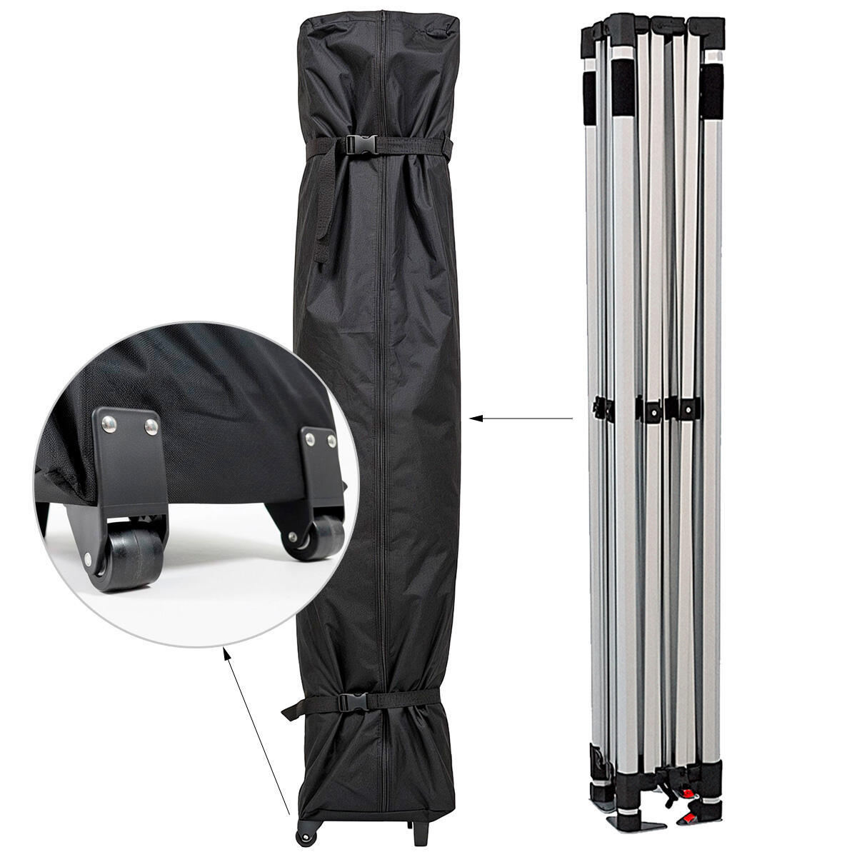 Bolsa de transporte con ruedas para carpa plegable 3 x 4,5m 2/6