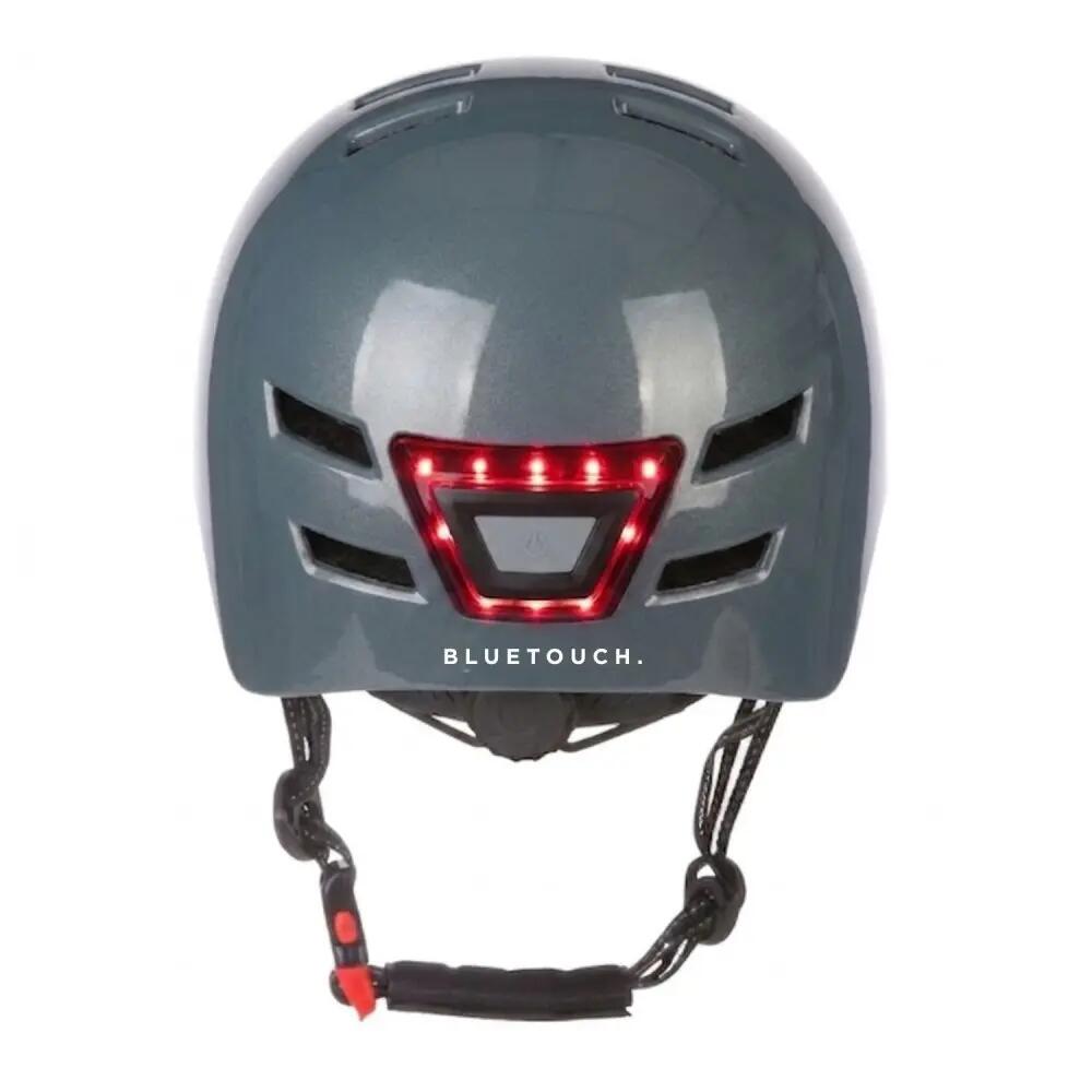 Kask ochronny z LED BLUETOUCH - szary, błyszczący, L 3/5