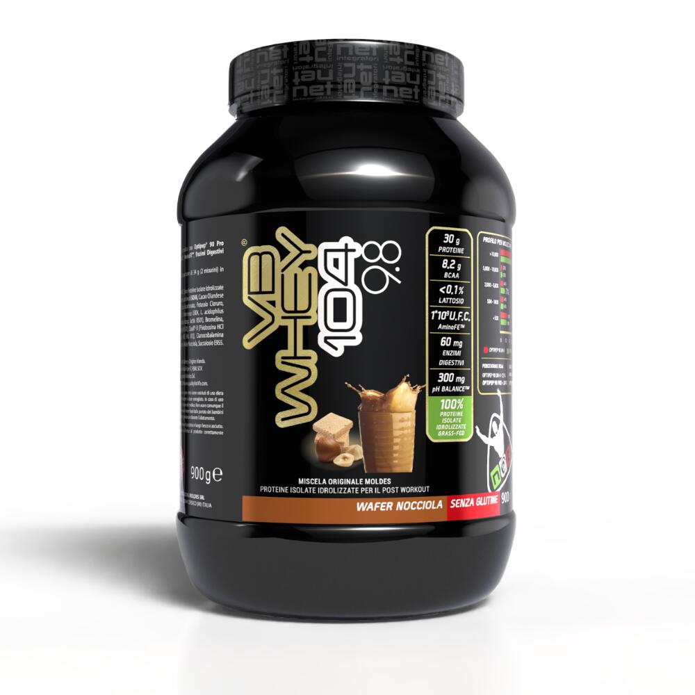 NET INTEGRATORI Proteine isolate idrolizzate VB Whey 104 9.8 Wafer Nocciola 900g 2/5