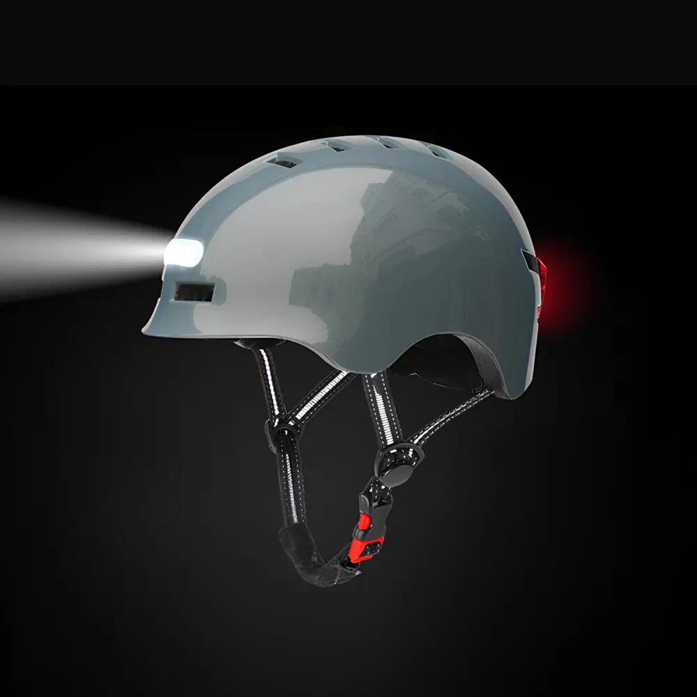 Kask ochronny z LED BLUETOUCH - szary, błyszczący, L 4/5