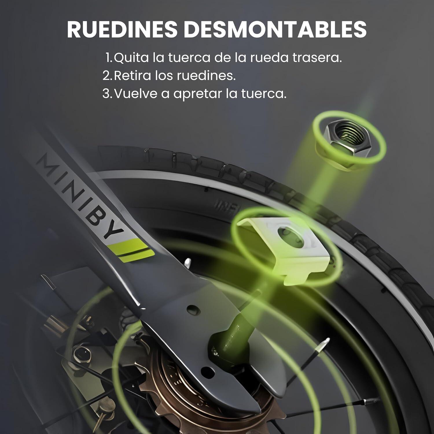 Bicicleta Infantil Miniby 3 en 1, Modo Sin Pedales, con Ruedines y con Pedales 7/7