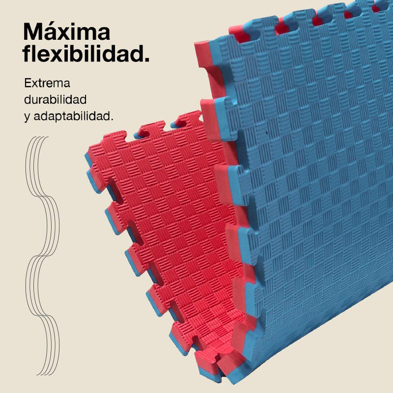 JOWY Tatame puzzle 1x1m 5cm, Modelo 5 linhas Azul/Vermelho 6/6