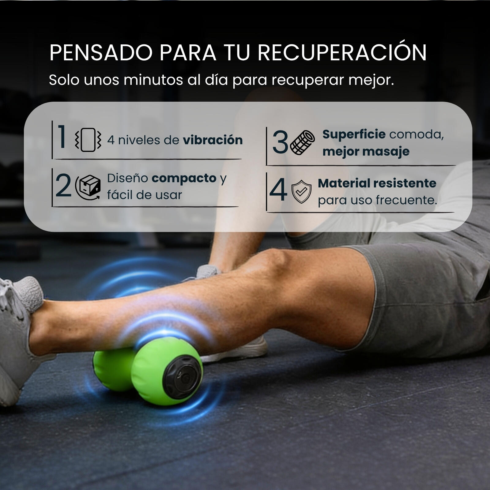 Rollinn Peanut by Wellbeinn — Rodillo Doble Vibratorio | Espalda, Cervicales y C 2/7