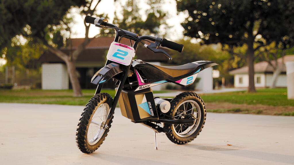 Moto cross eletrica crianca dirt bike MX125 preto 4/7