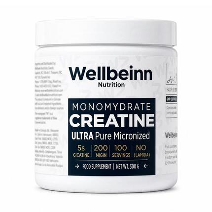 Creatine Monohydraat WELLBEINN, Gemicroniseerd 200 Mesh, Ultrapuur