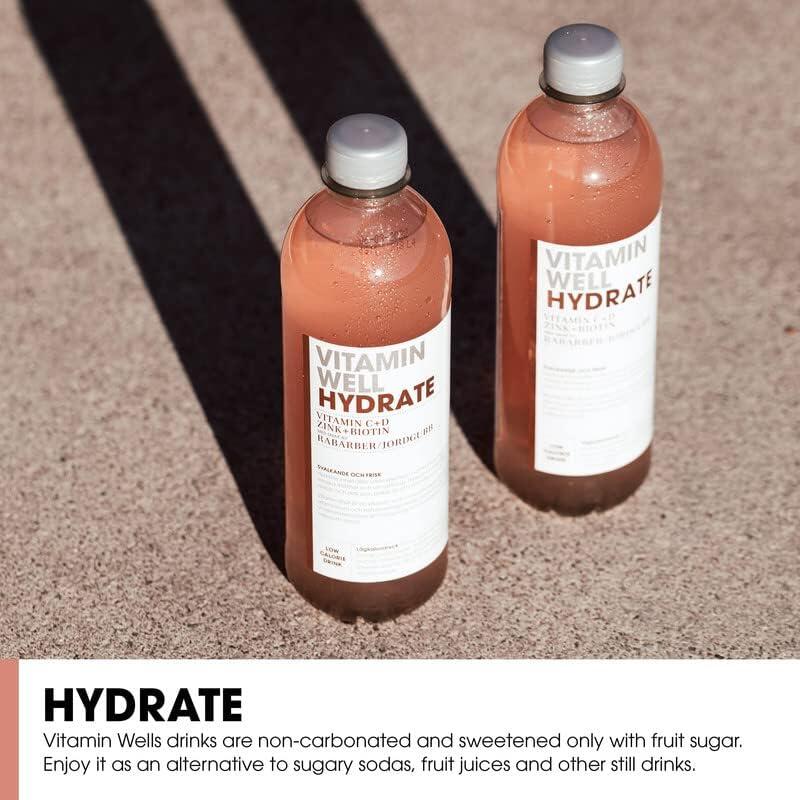 Bebida Vitaminada Hydrate Ruibardo Frambuesa 500ml Vitamin Well 3/5