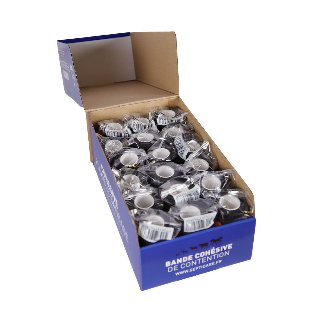 Bandes cohésives de contention couleur noir, lot de 18 2/2