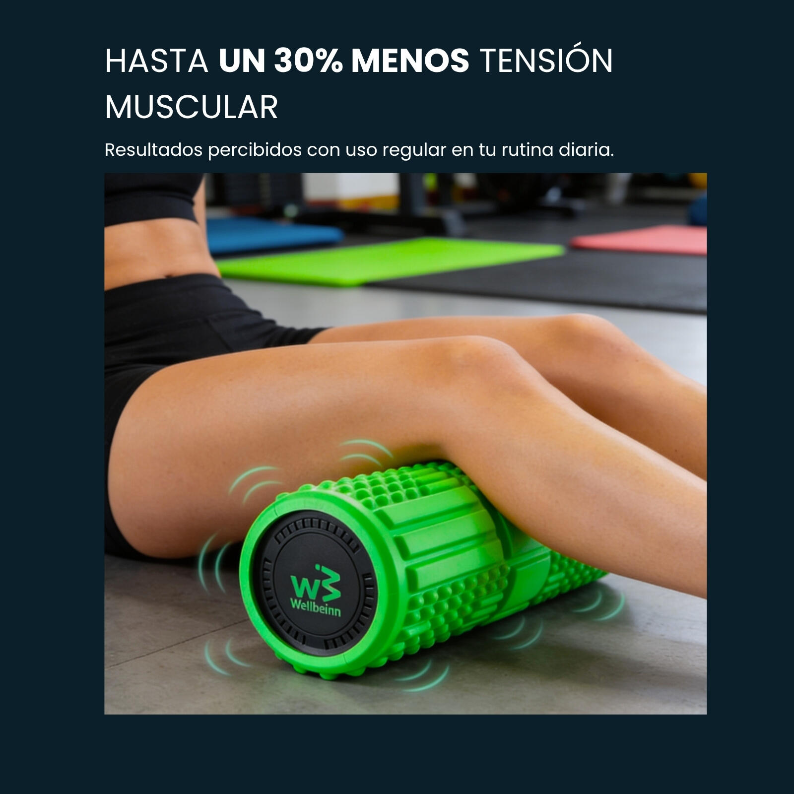 Rollinn by Wellbeinn — Foam Roller Vibratorio | 4 Niveles de Vibración para Recu 4/7