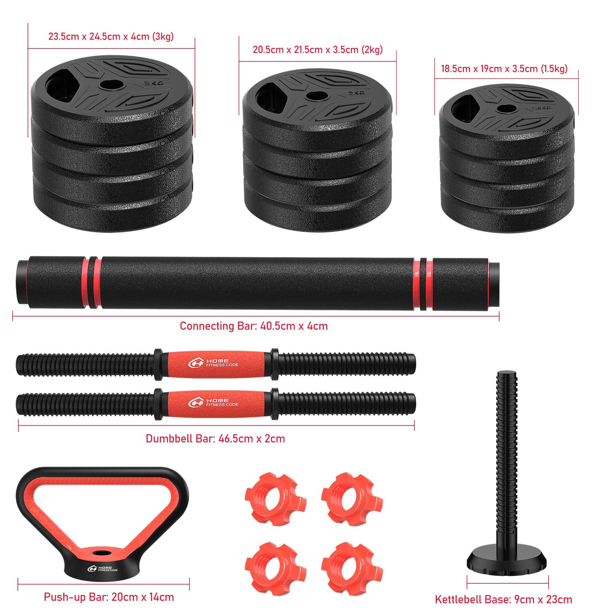 Fitness Set Haltères Multifonction 4-En-1 Ajustable 26kg 2/4
