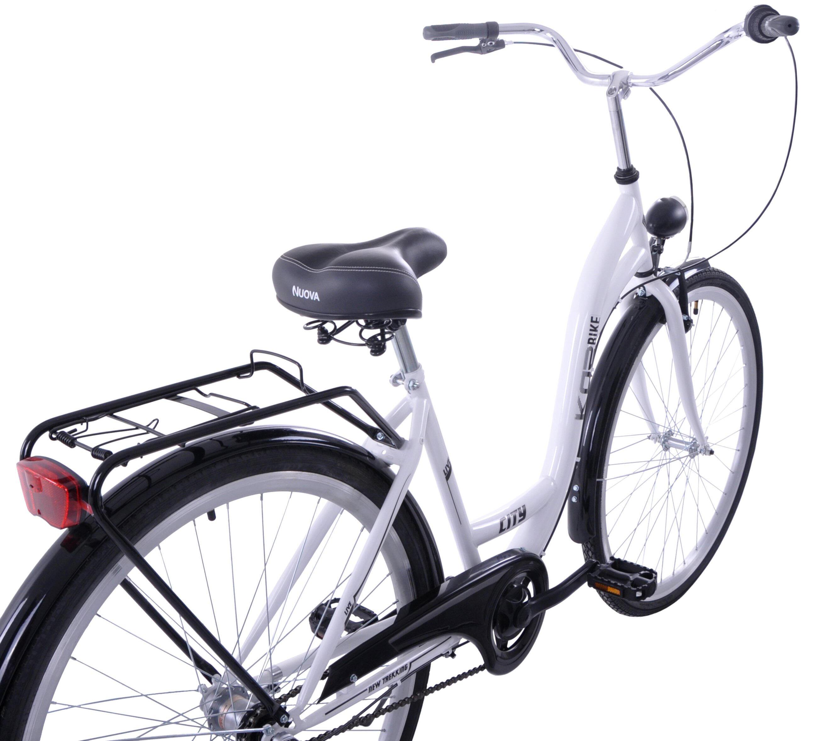 Rower miejski damski 28 KOZBIKE biało czarny 3 biegi V-Brake 3/5