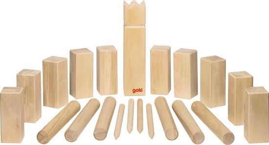 Goki Kubb Wikinger Holzspiel draußen Geschick Strategie 5+