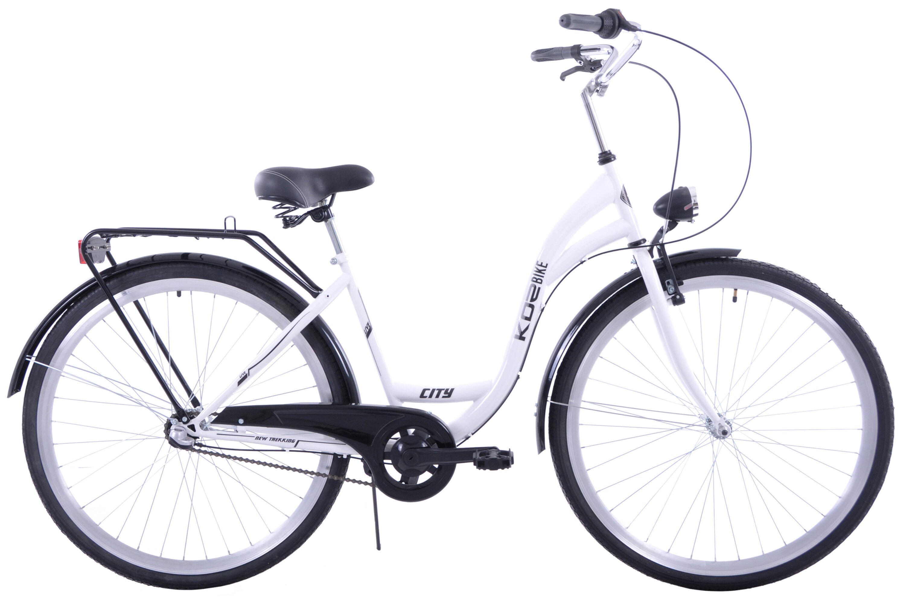 Rower miejski damski 28 KOZBIKE biało czarny 3 biegi V-Brake 2/5