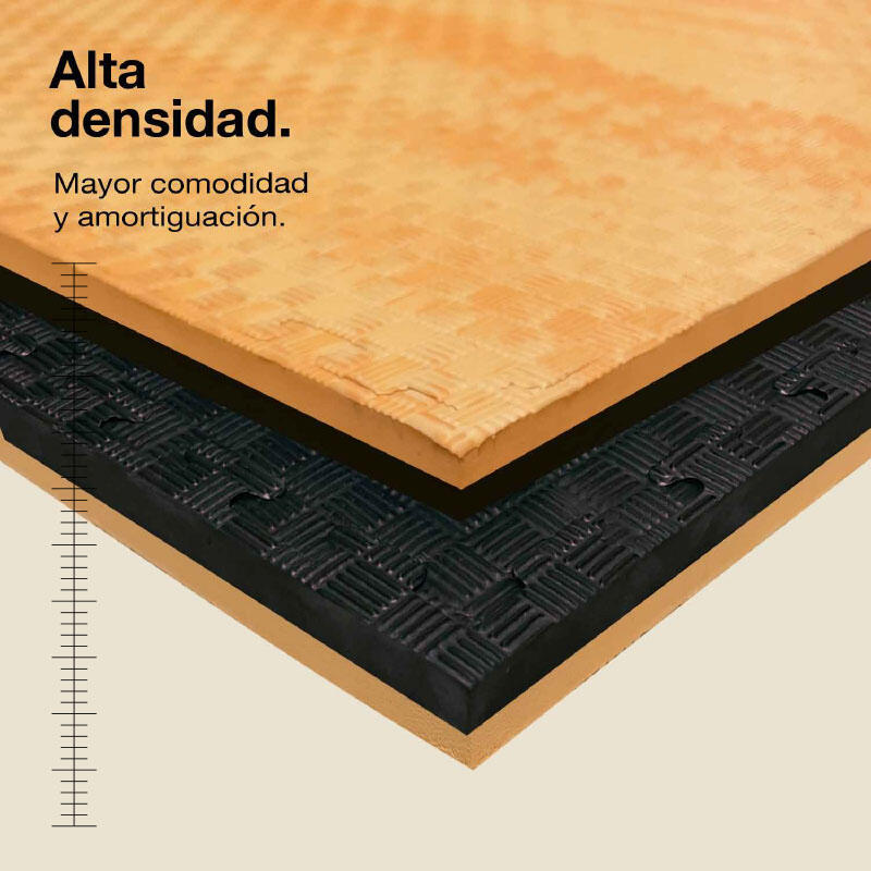 JOWY Tatame puzzle 1x1m 4cm, Modelo 5 linhas Madeira/Preto 2/6