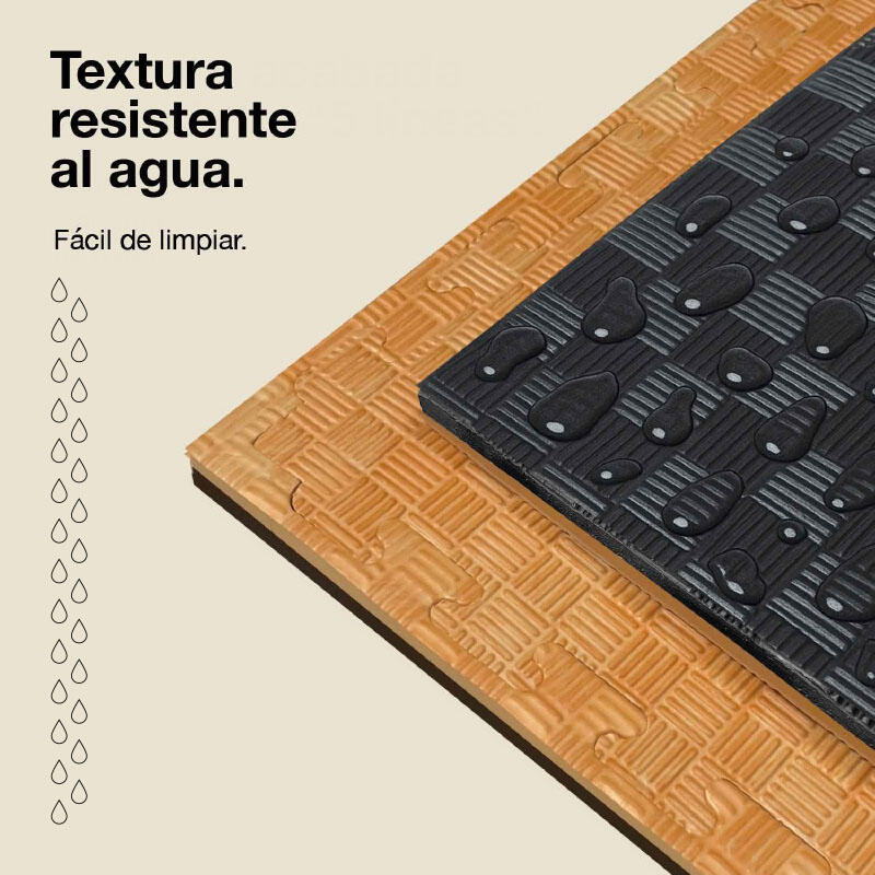 JOWY Tatame puzzle 1x1m 4cm, Modelo 5 linhas Madeira/Preto 5/6