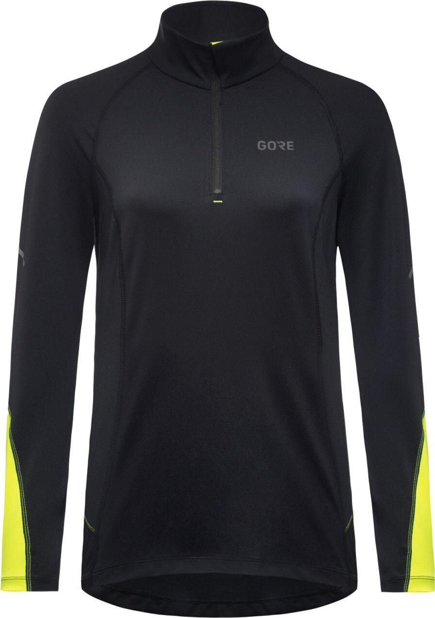 Maillot Manches Longues Gore Wear 1/4 Zip Jaune Fluo/Noir Femme 3/3