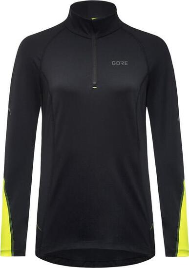 Maillot Manches Longues Gore Wear 1/4 Zip Jaune Fluo/Noir Femme