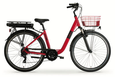 Elektrische stadsfiets new rhea 26 inch, rood