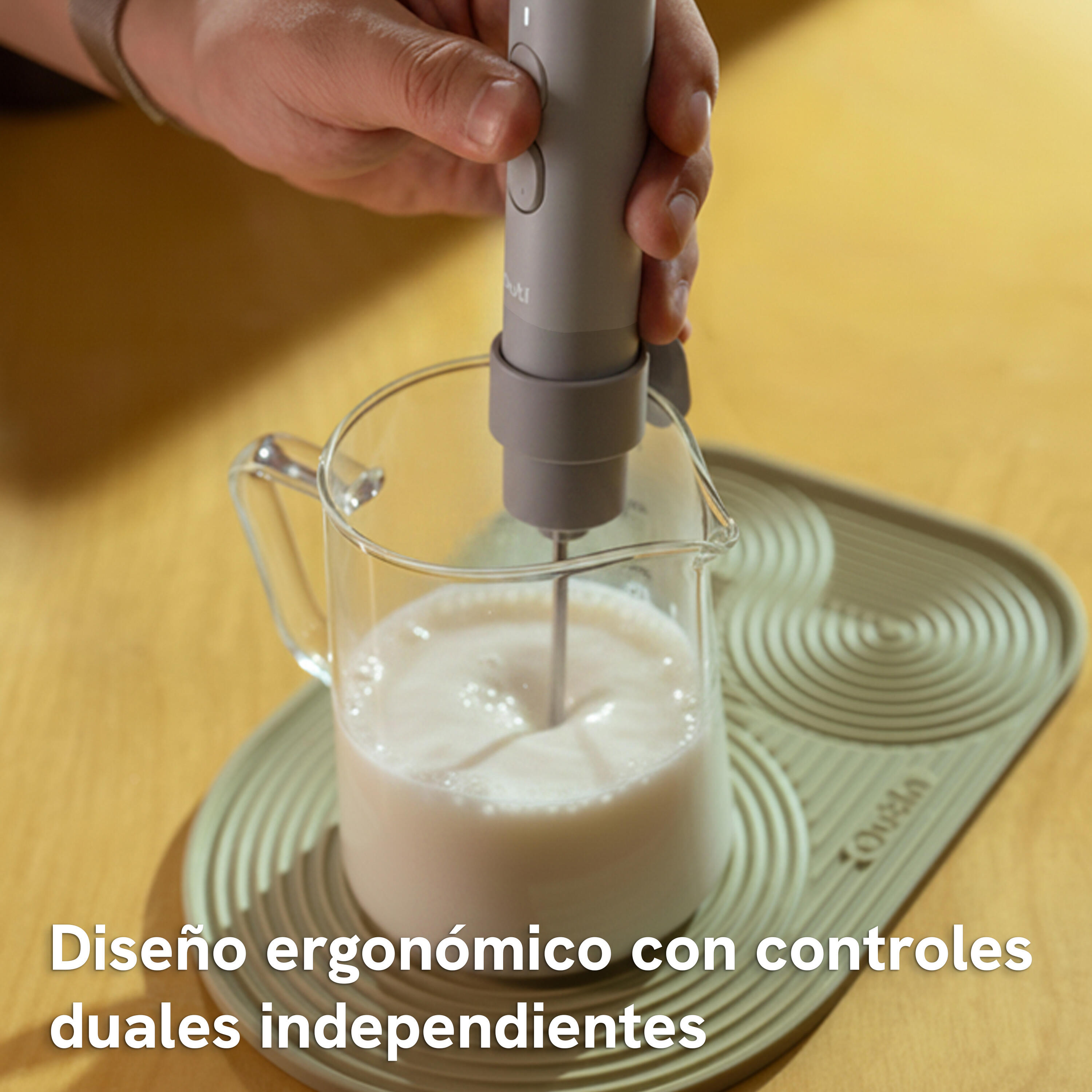 Outin LattoGo espumador de leche portátil, plata 2/5