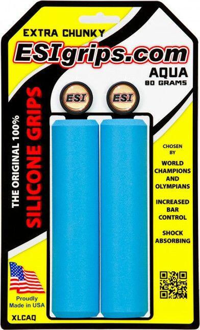 Par de puños de silicona ESI Extra Chunky 34mm Azul 1/1