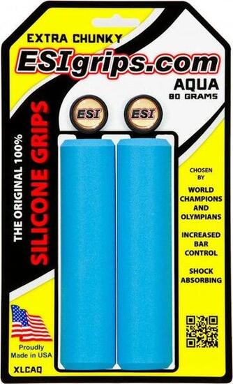 Paire de Grips Silicone ESI Extra Chunky 34mm Bleu